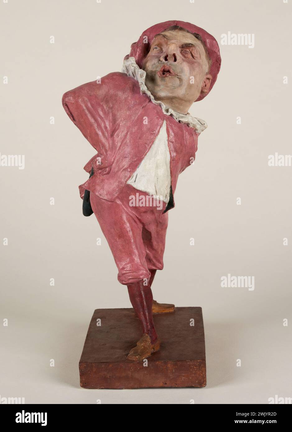Bourbier, Paul, ritratto-carica di Benoît Constant Coquelin, dit Coquelin Elder (1841-1909), attore. Intonaco policromo. Museo Carnavalet, storia di Parigi. Foto Stock