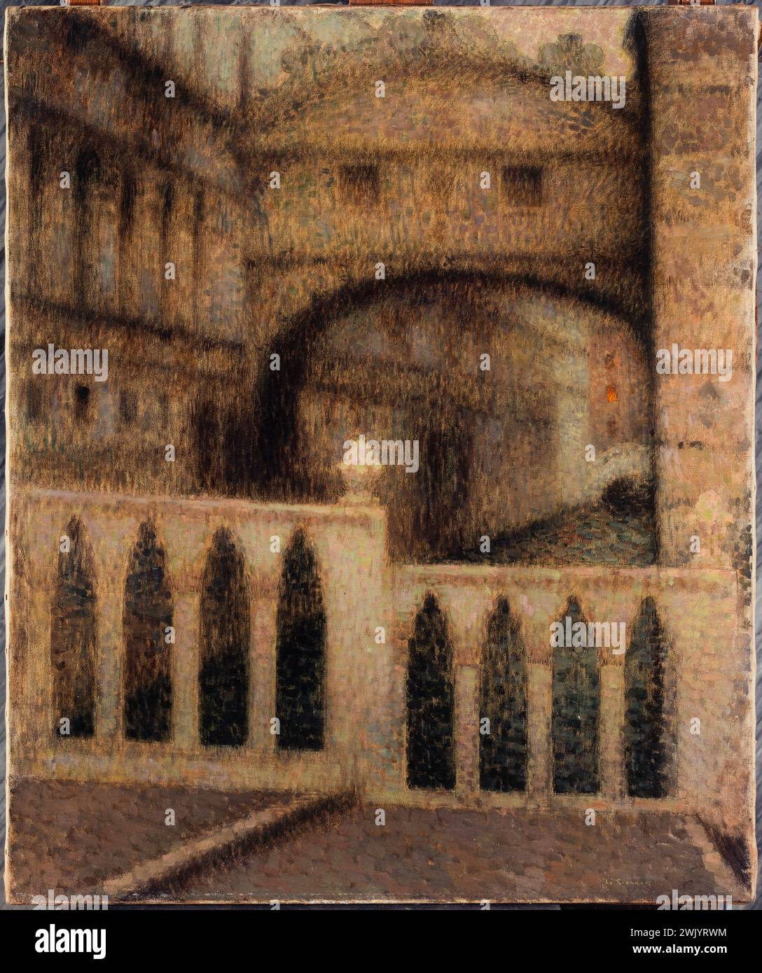 Henri le Sidaner (1862-1939). "Le Pont des Soupirs, 1906". Museo delle Belle Arti della città di Parigi, Petit Palais. 24591-3 Canale, ponte sospiro, simbolismo, ponte Foto Stock