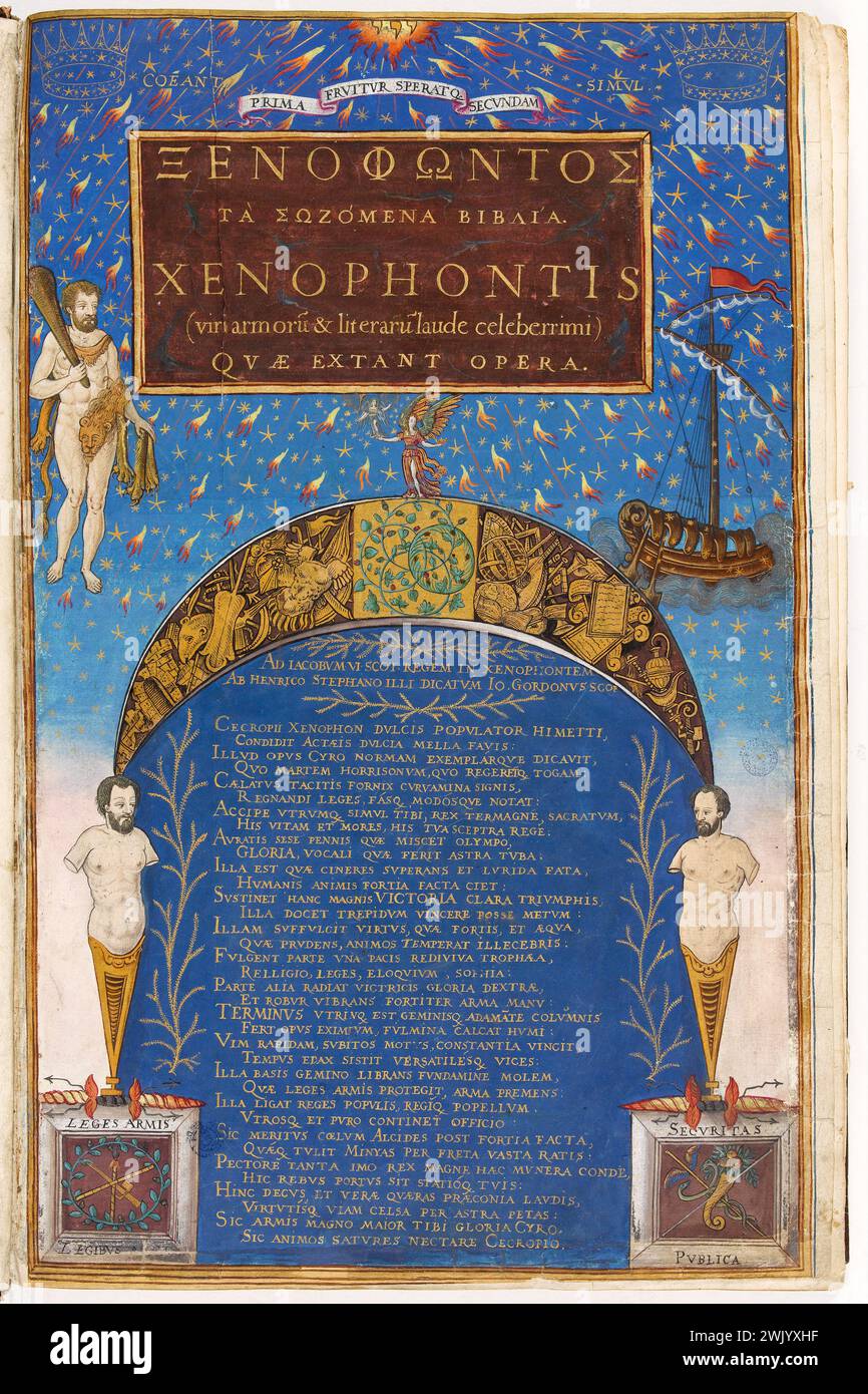 Senofonte (autore). Funziona. Libro stampato. 1581. Museo di Belle Arti della città di Parigi, Petit Palais. 99049-9 Arte medievale, cattolicesimo, iconografia cattolica, iconografia religiosa, libro, libro illustre, manoscritto in Enlumin, Medioevo, miniatura Foto Stock