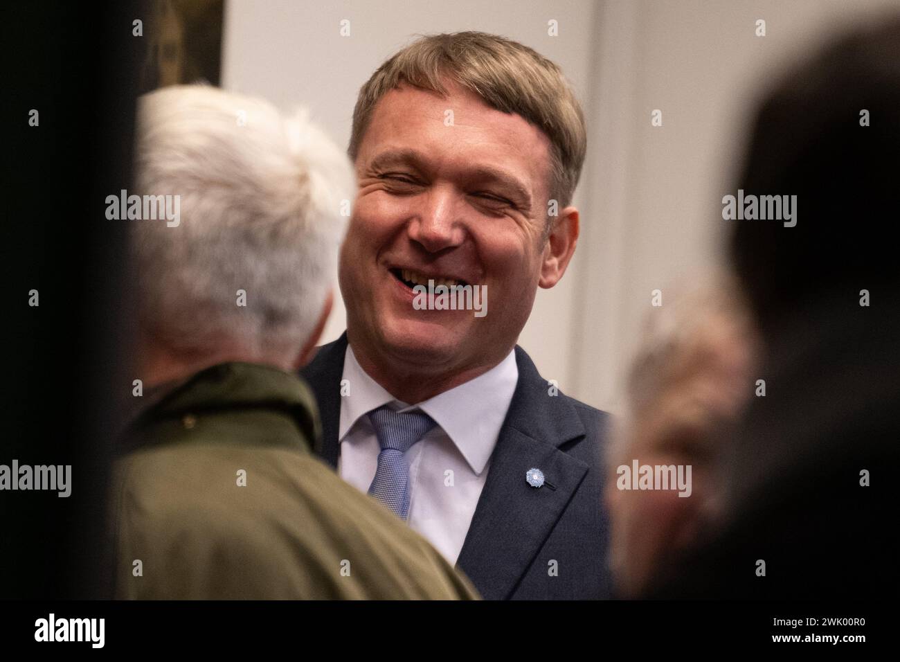 Berlino, Germania. 17 febbraio 2024. Andre Poggenburg partecipa a un evento a Berlino Lichterfelde. Crediti: Fabian Sommer/dpa/Alamy Live News Foto Stock