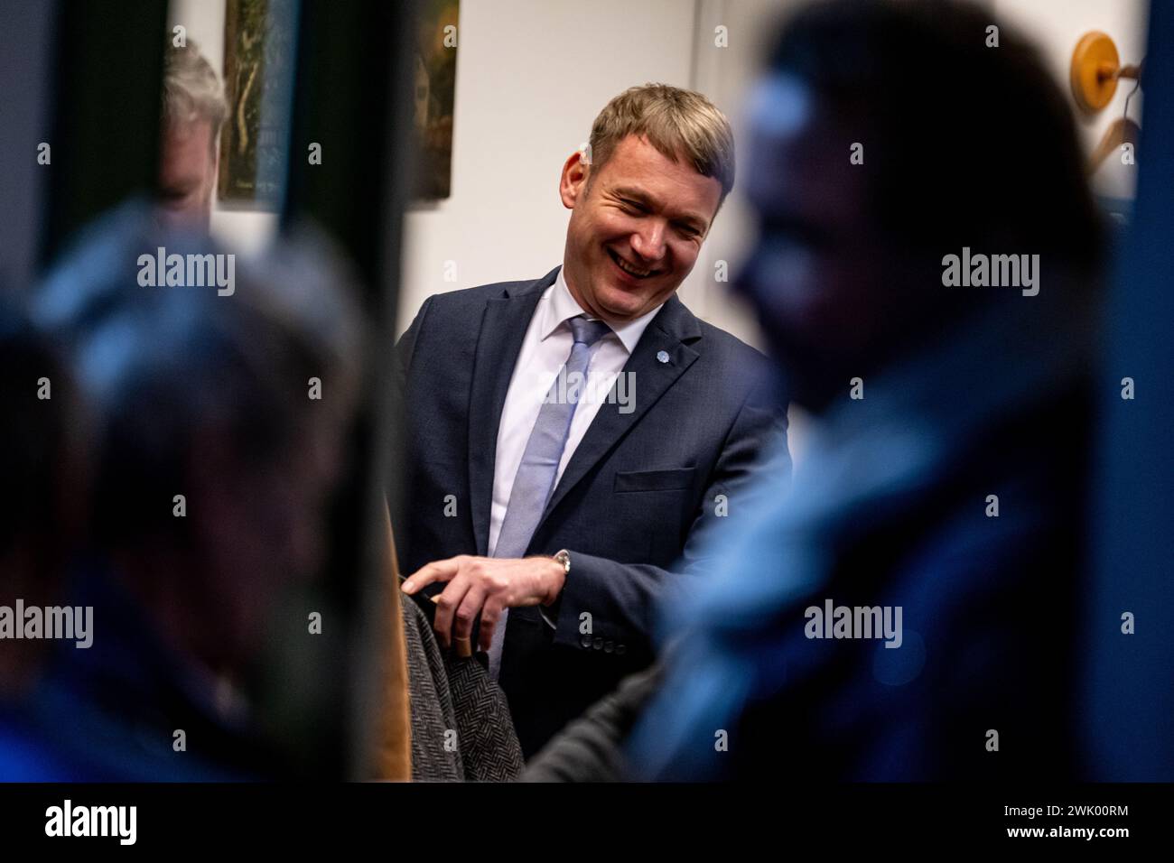 Berlino, Germania. 17 febbraio 2024. Andre Poggenburg partecipa a un evento a Berlino Lichterfelde. Crediti: Fabian Sommer/dpa/Alamy Live News Foto Stock