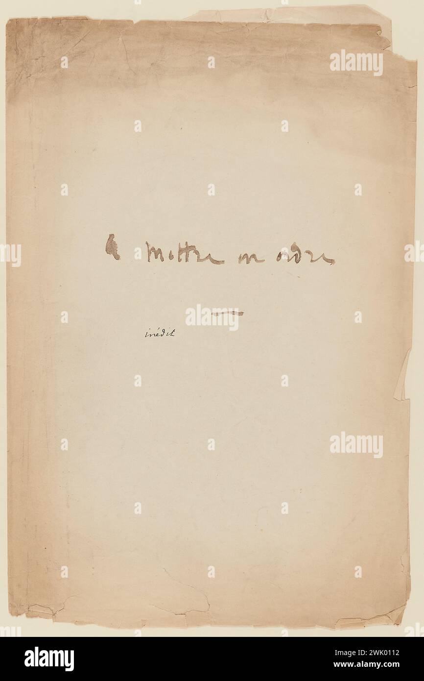 Hugo, Victor (n.1802-02-26-D.1885-05-22), maglietta da mettere in ordine (titolo fittizio). Inchiostro su carta. Case di Victor Hugo Parigi - Guernsey. Foto Stock