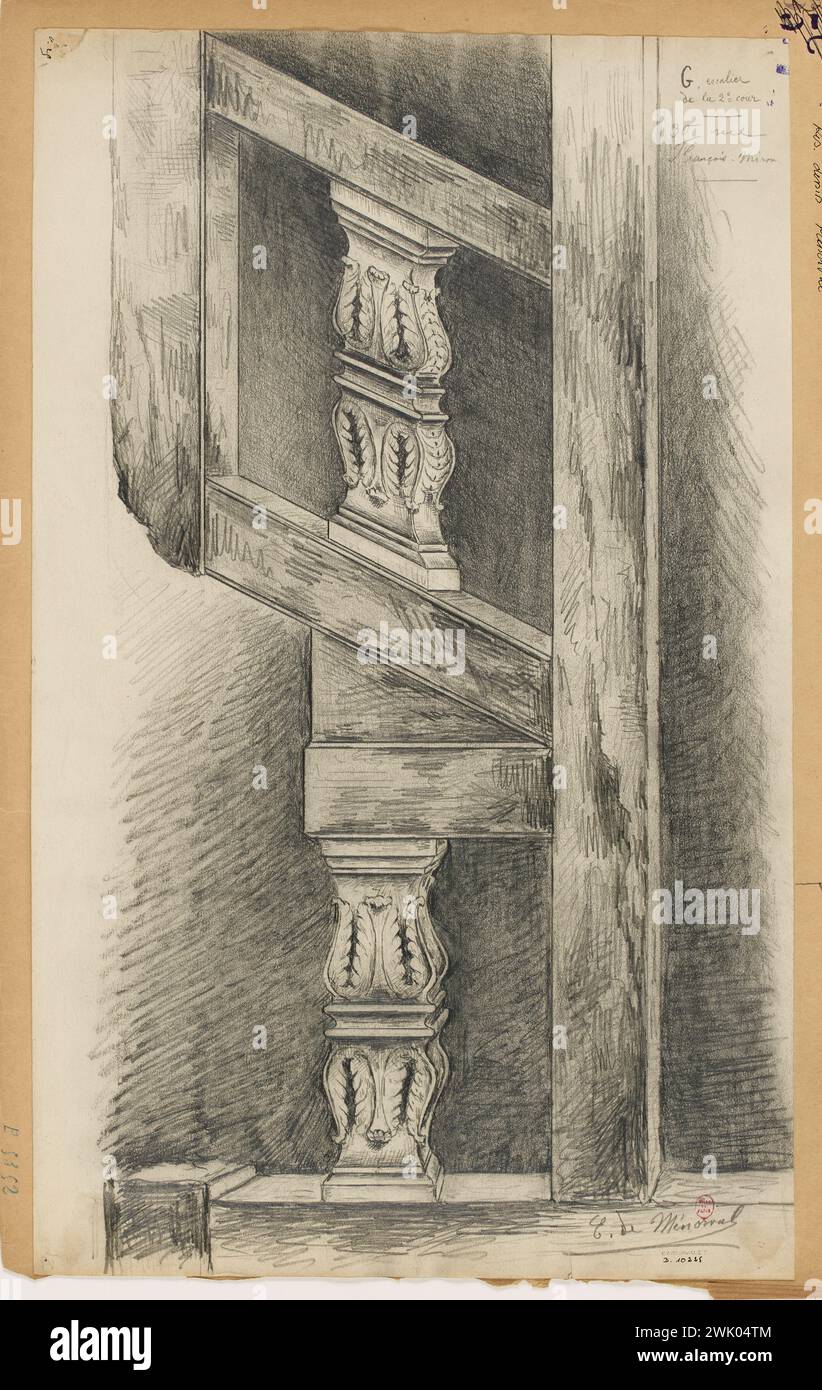 Ménorval, Eugène de (n.1829 - D.1897), scala 30. rue Francois Miron. (Titolo fittizio). Museo Carnavalet, storia di Parigi. Foto Stock