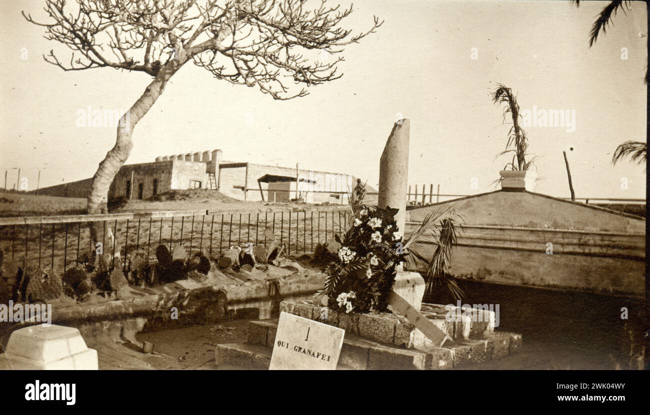 Guerra italo-turca o turco-italiana - Tripoli 1911 Cimitero Sciara Sciat Foto Stock