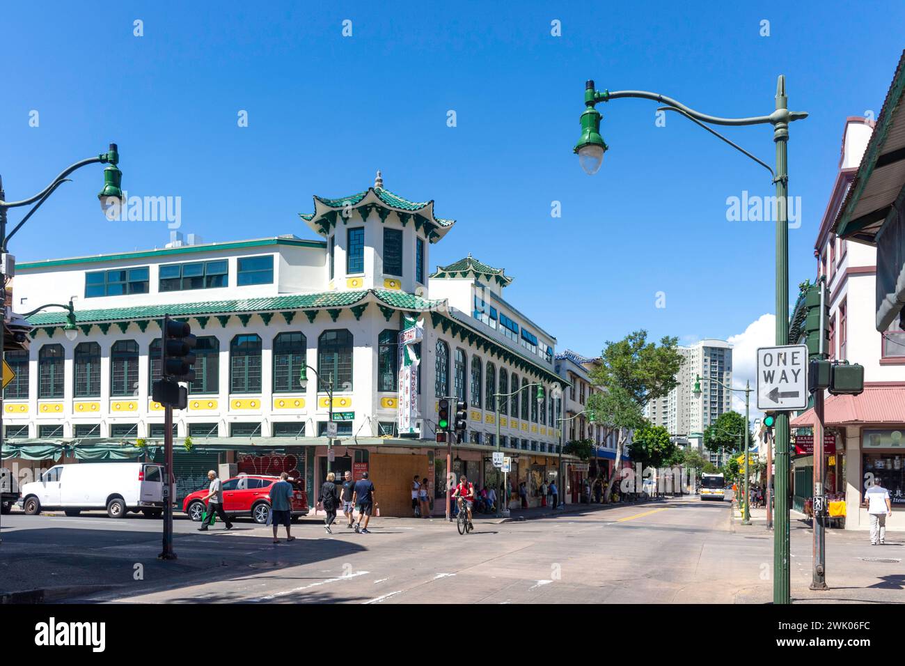 Wo Fat Chop Suey Restaurant, Maunakea Street, Chinatown, Honolulu, Oahu, Hawaii, Stati Uniti d'America Foto Stock