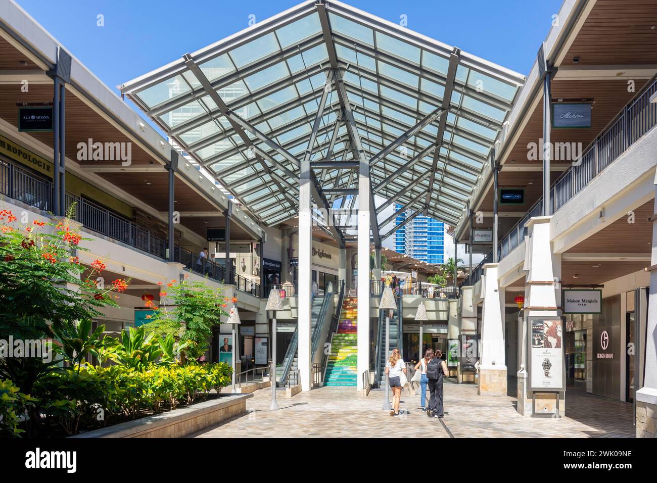 Mall Level, Ala Moana Shopping Centre, Ala Moana Boulevard, Honolulu, Oahu, Hawaii, Stati Uniti d'America Foto Stock