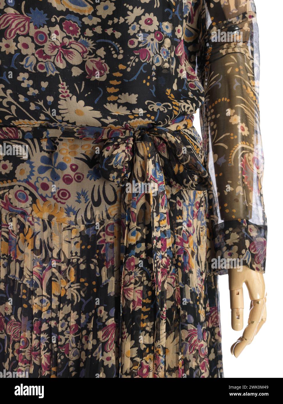 Paquin, camicia, sfondo e cintura (titolo del tutto), 1925. Muschio di seta stampato. Pancake. Palais Galliera, museo della moda della città di Parigi. Foto Stock