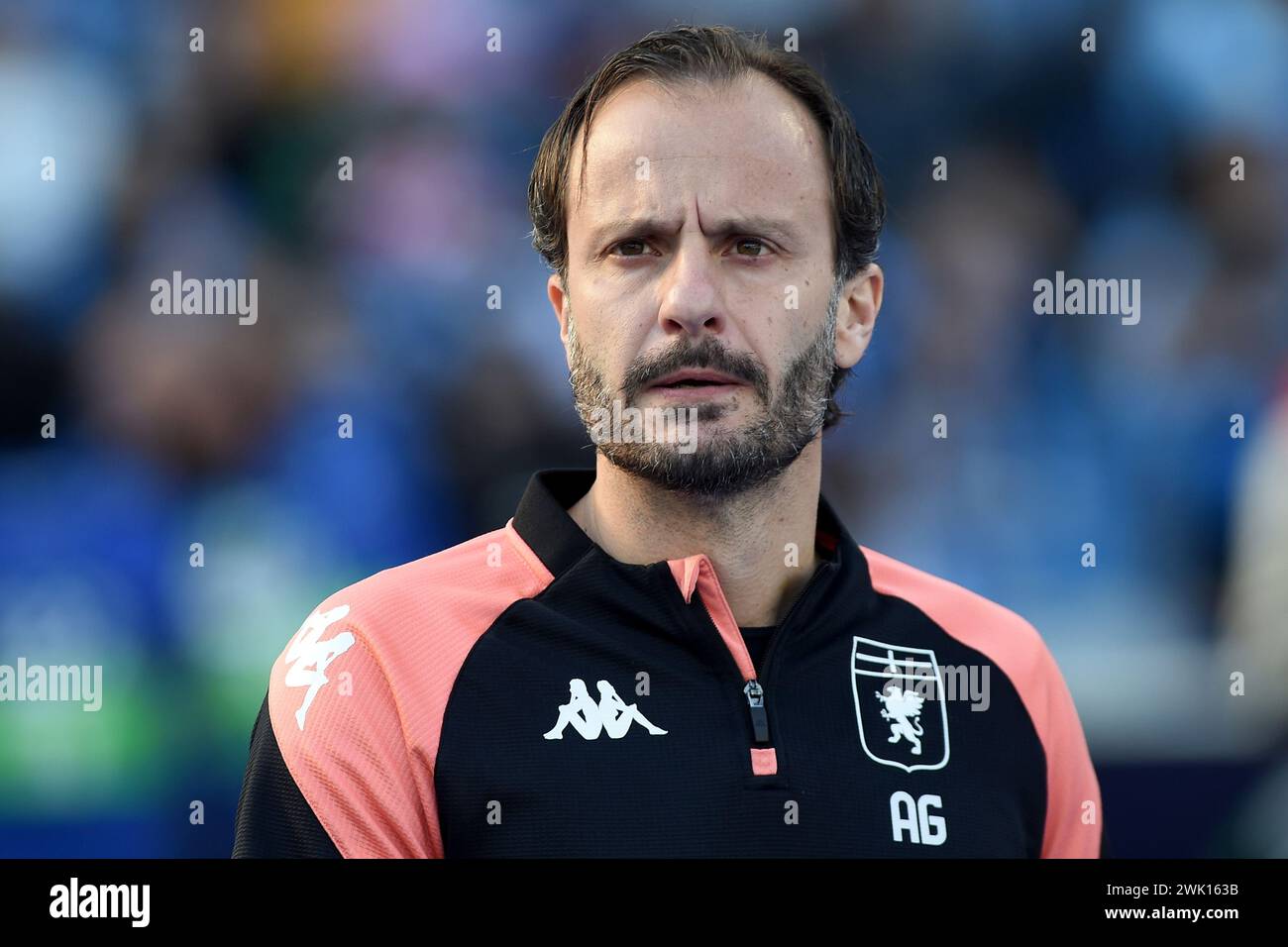 Napoli, Italia. 17 febbraio 2024. Alberto Gilardino Capo allenatore del Genoa CFC durante la partita di serie A tra SSC Napoli e Genoa CFC allo Stadio Diego Armando Maradona Napoli Italia il 17 febbraio 2024. Credito: Franco Romano/Alamy Live News Foto Stock