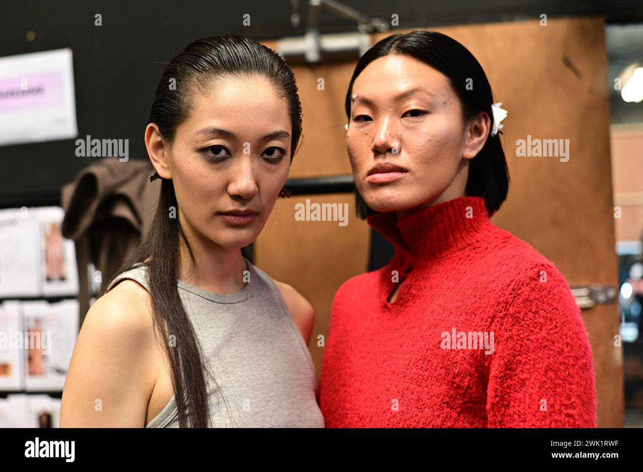 Londra, Regno Unito. 17 febbraio 2024. Zhao Jingxuan e Cheng Yeeyan sono una modella cinese al Backstage: La settimana della moda Ucraina presenta Tamar Keburia, J'amemme e Gasanova all'Old Selfridges Hotel, Londra, Regno Unito. Credito: Vedi li/Picture Capital/Alamy Live News Foto Stock