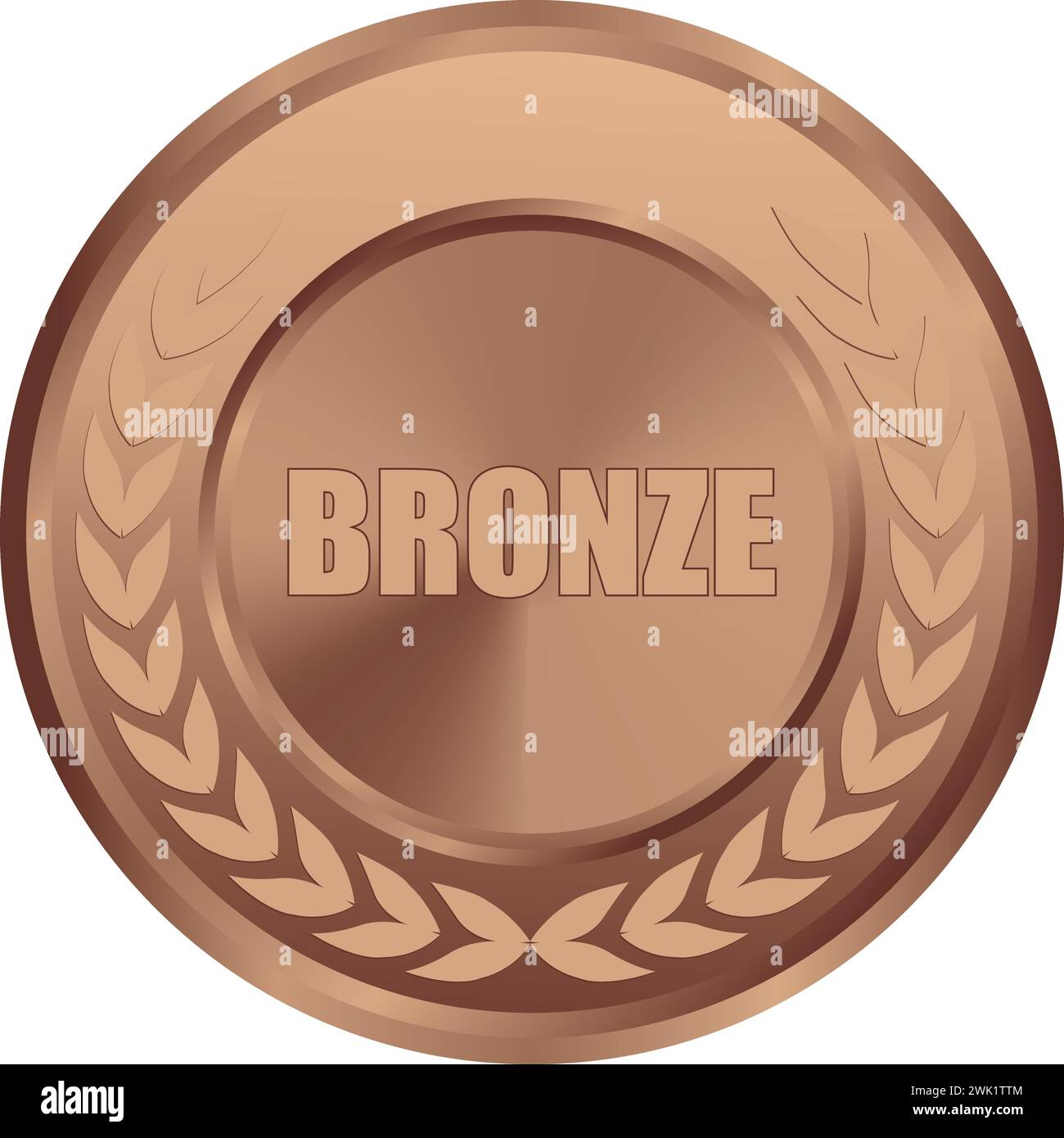 Realistic Bronze Medal Vector, Bronze Award, Premio, Bronze Challenge Award, Medal Award, trofeo al primo posto, vincitore di una moneta di bronzo Illustrazione Vettoriale