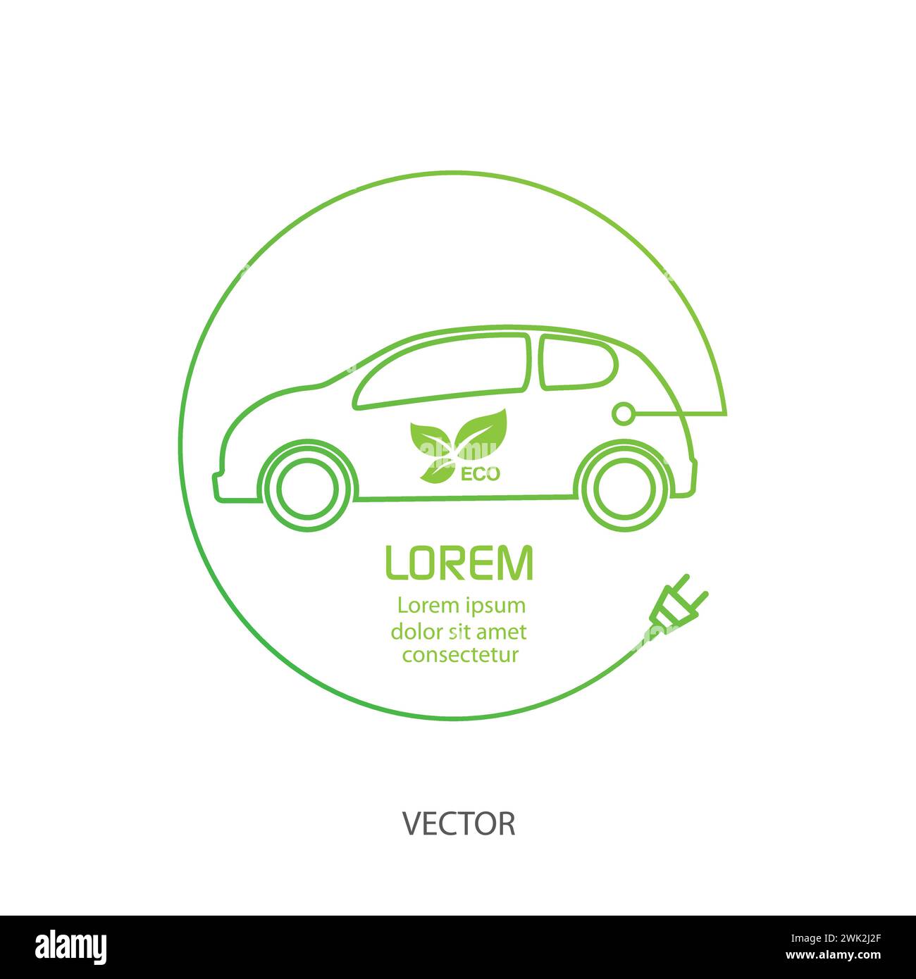 Logo auto elettrica .tecnologie del futuro . Illustrazione Vettoriale