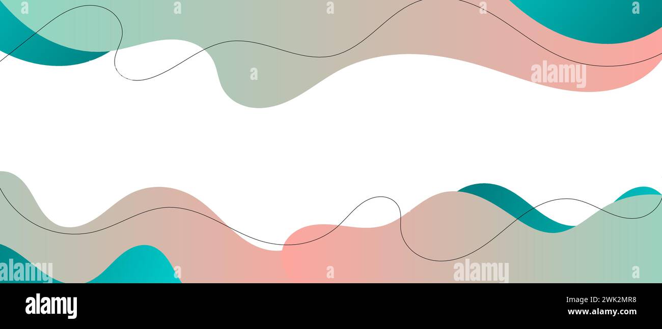 Sfondo ondulato a forma fluida astratta con grafica a linee. Vettoriale del modello di design del poster colorato Illustrazione Vettoriale