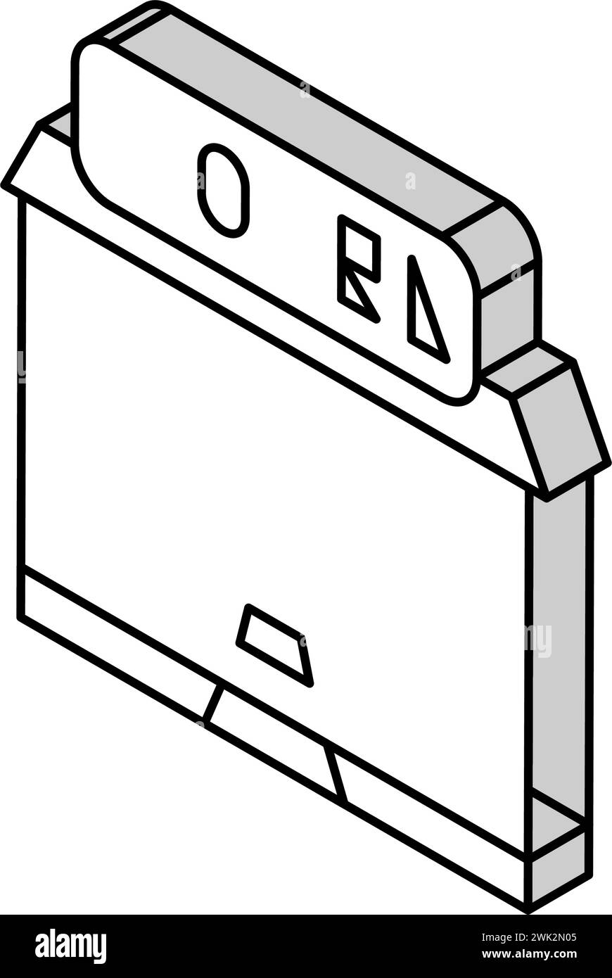 illustrazione vettoriale dell'icona isometrica dell'edificio dell'hotel Illustrazione Vettoriale
