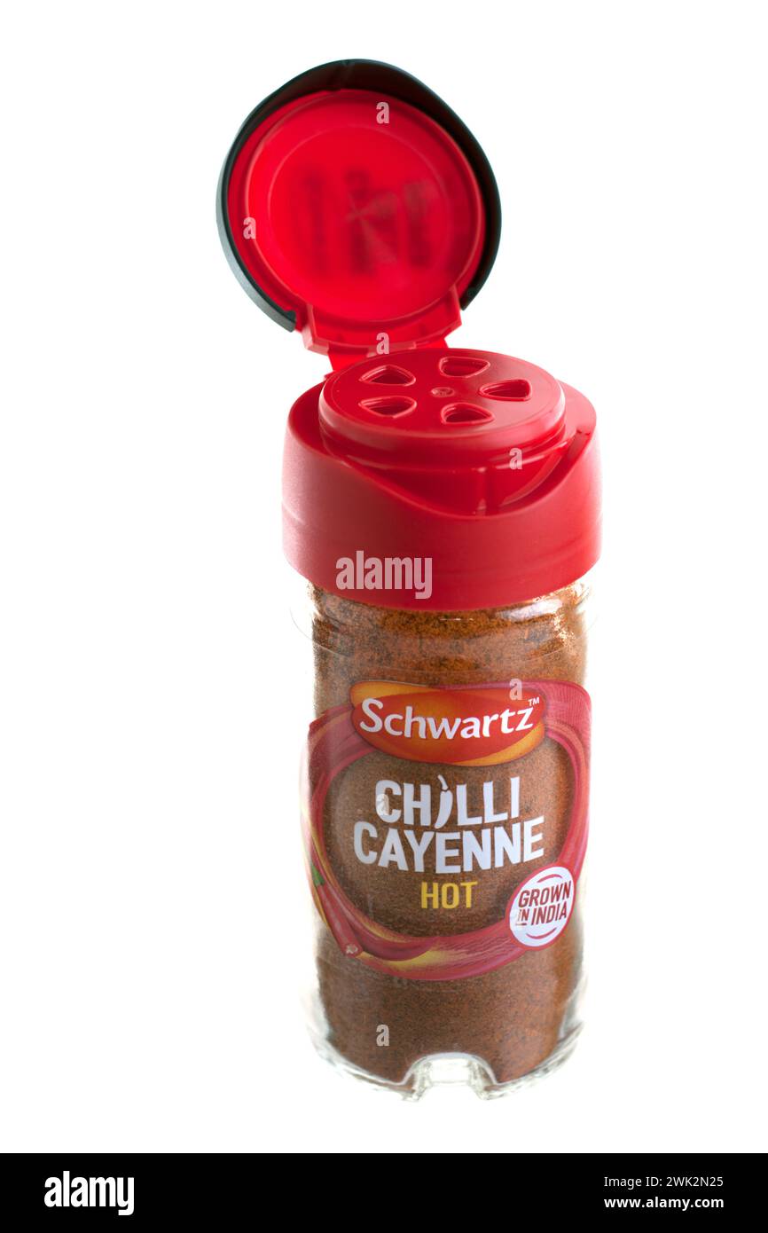 Schwartz Hot Cayenne Chilli Pepper 26G Jar Foto Stock