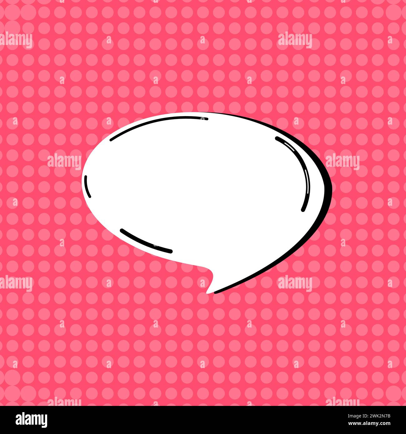 Modello di testo virgolette vuoto. Design vocale con icona a fumetti pop art Illustrazione Vettoriale