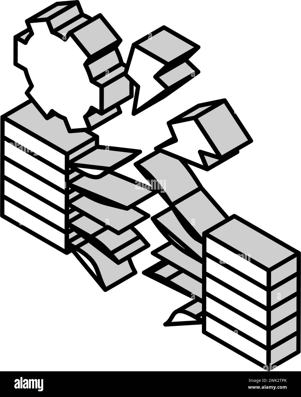 illustrazione vettoriale dell'icona isometrica di rottura del filo Illustrazione Vettoriale