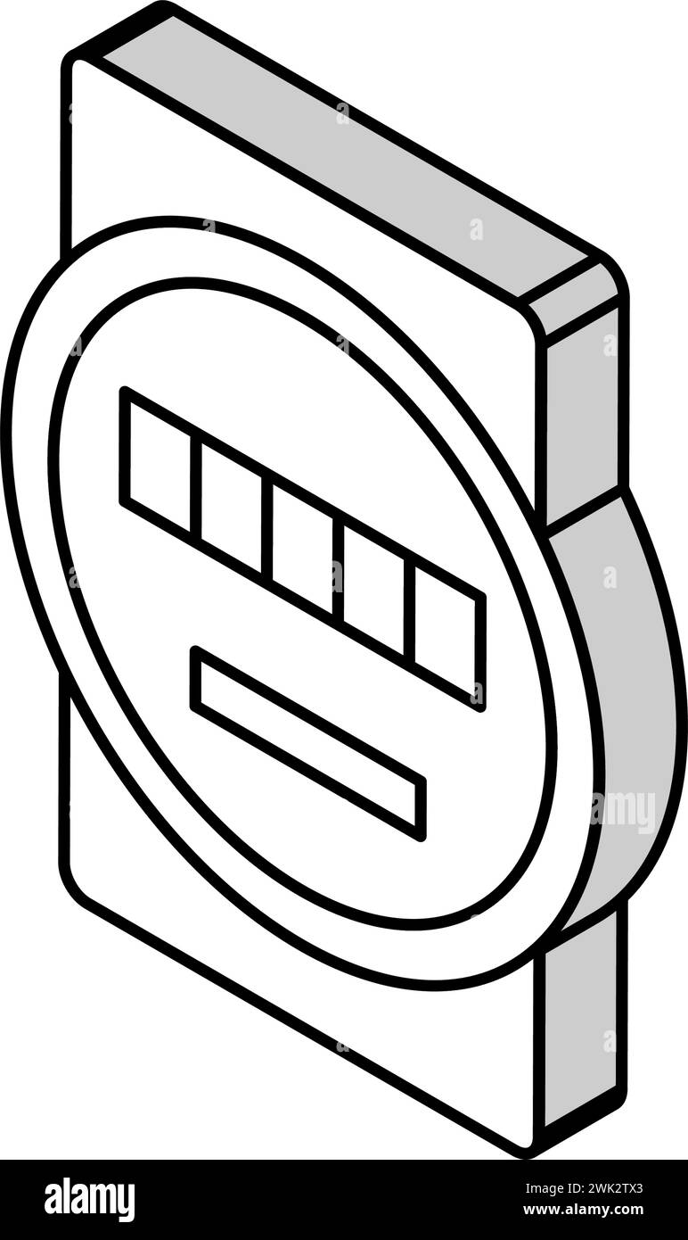 illustrazione vettoriale dell'icona isometrica del contatore elettrico Illustrazione Vettoriale