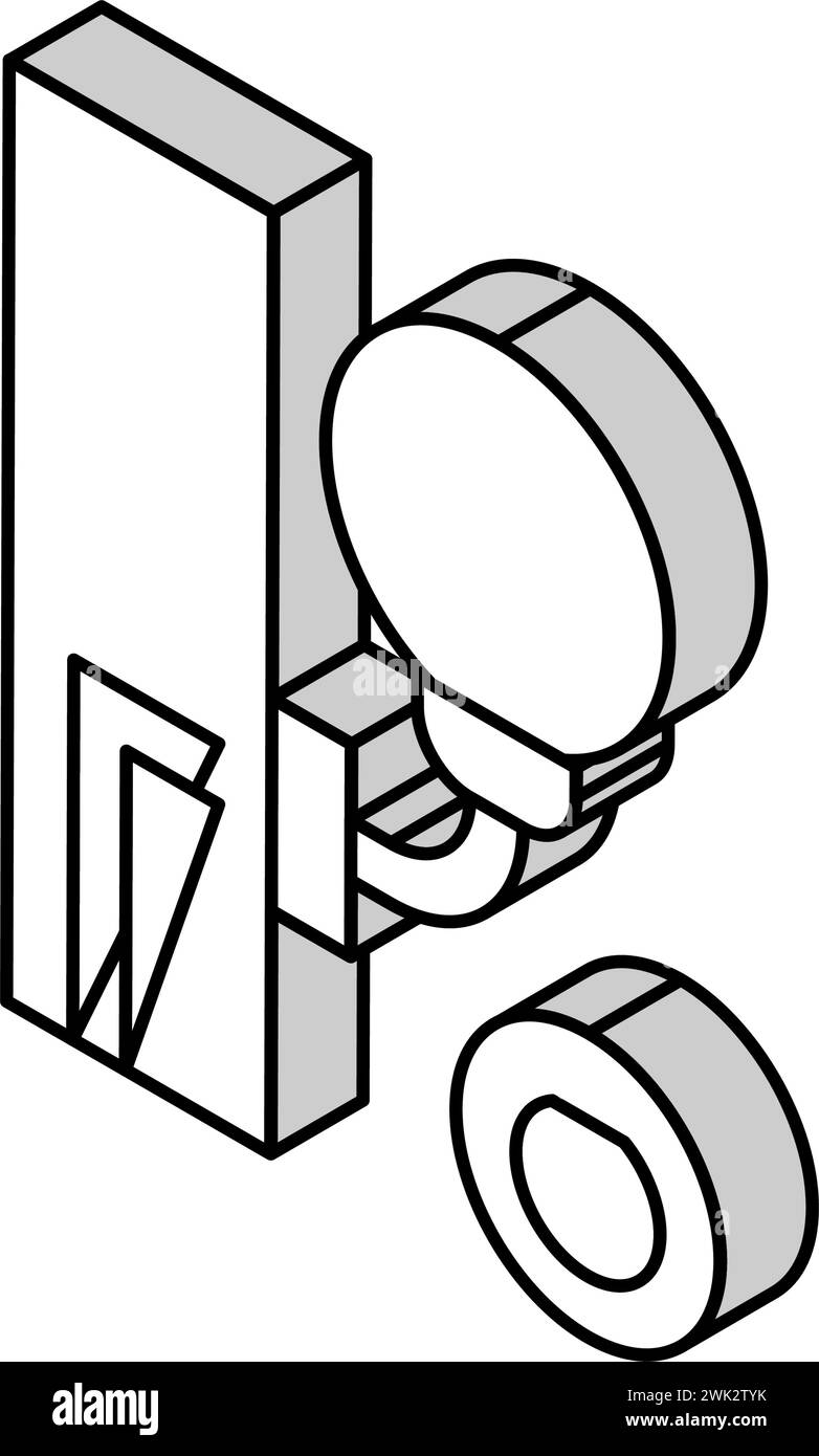 illustrazione vettoriale dell'icona isometrica di installazione a spirale Illustrazione Vettoriale