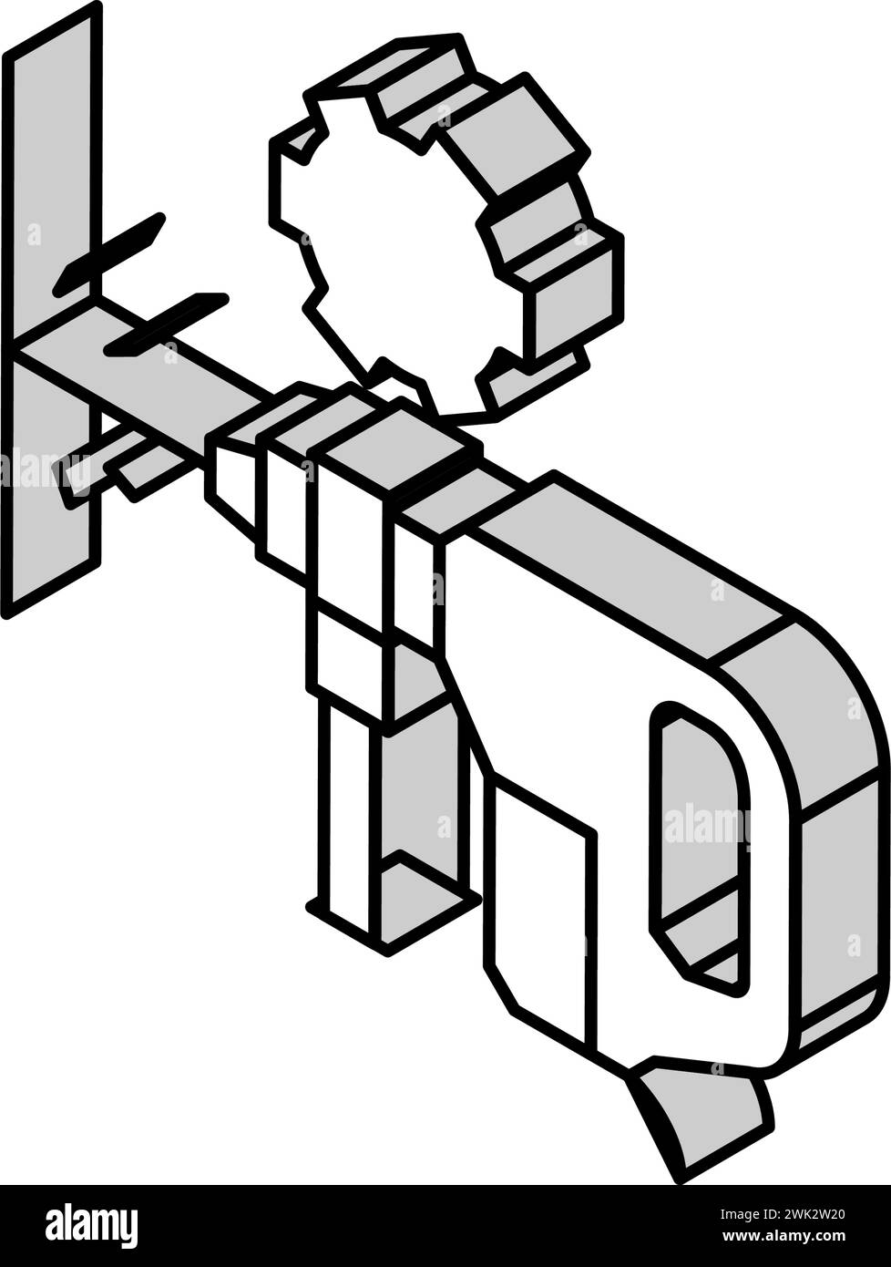 illustrazione vettoriale icona isometrica della perforazione di pareti Illustrazione Vettoriale