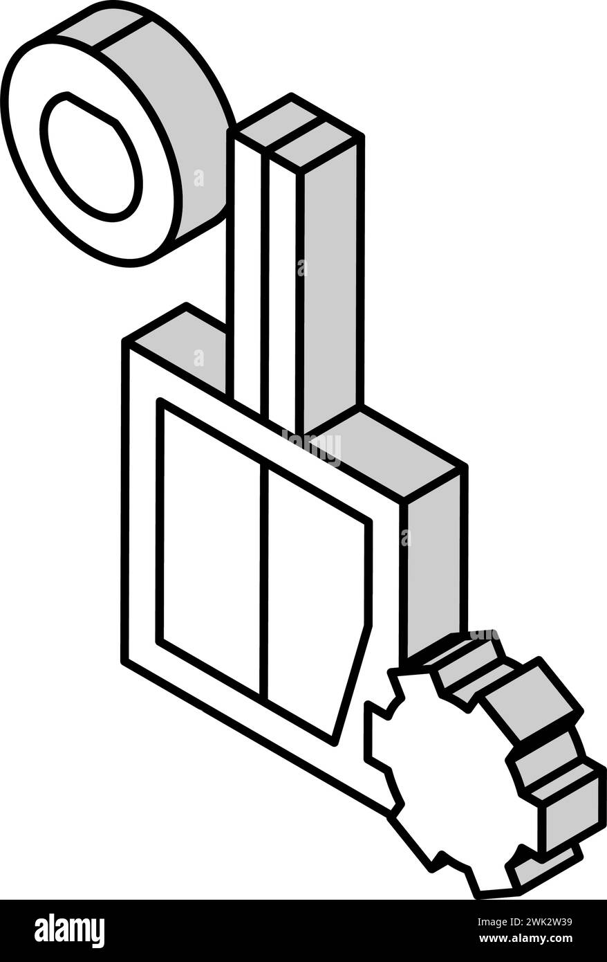 illustrazione vettoriale dell'icona isometrica di installazione dell'interruttore Illustrazione Vettoriale