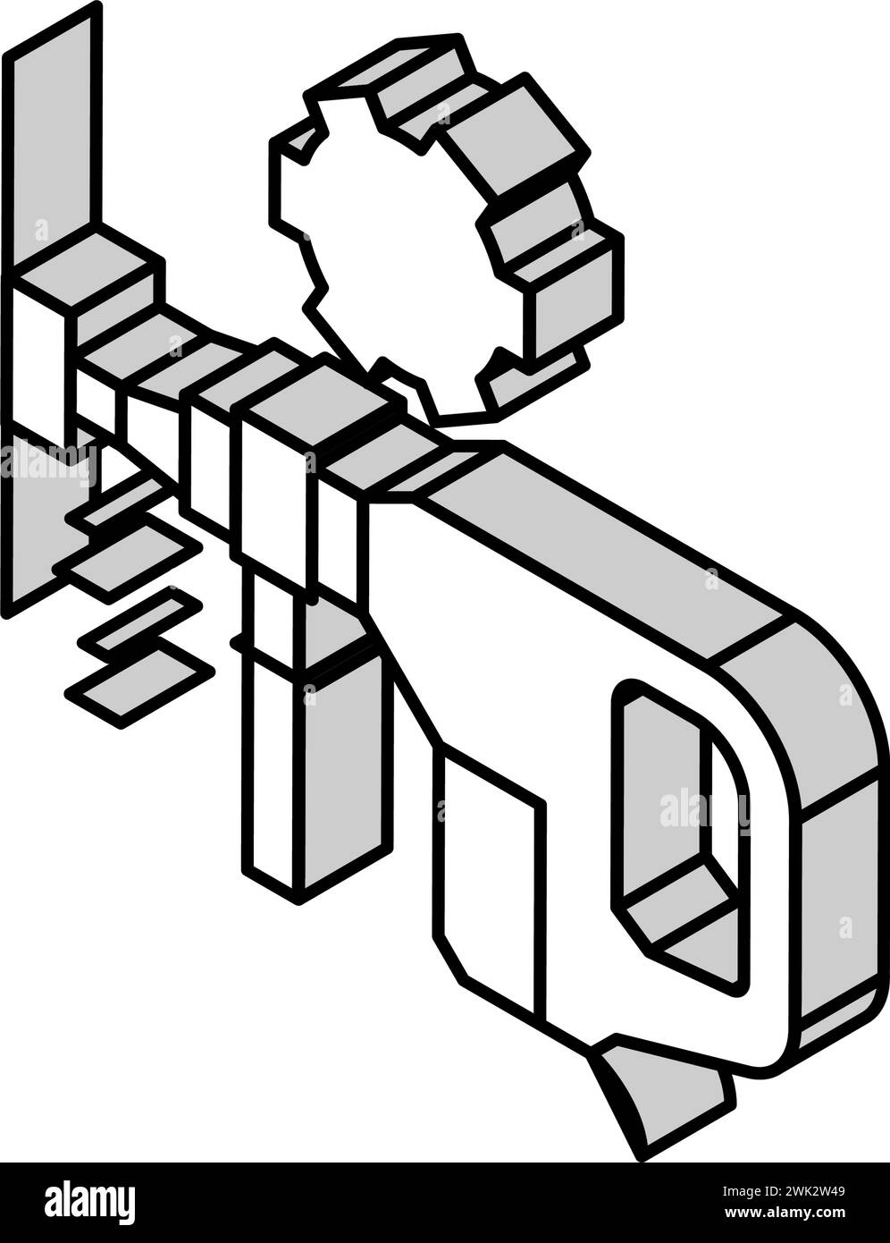 illustrazione vettoriale dell'icona isometrica scheggiata da pareti Illustrazione Vettoriale