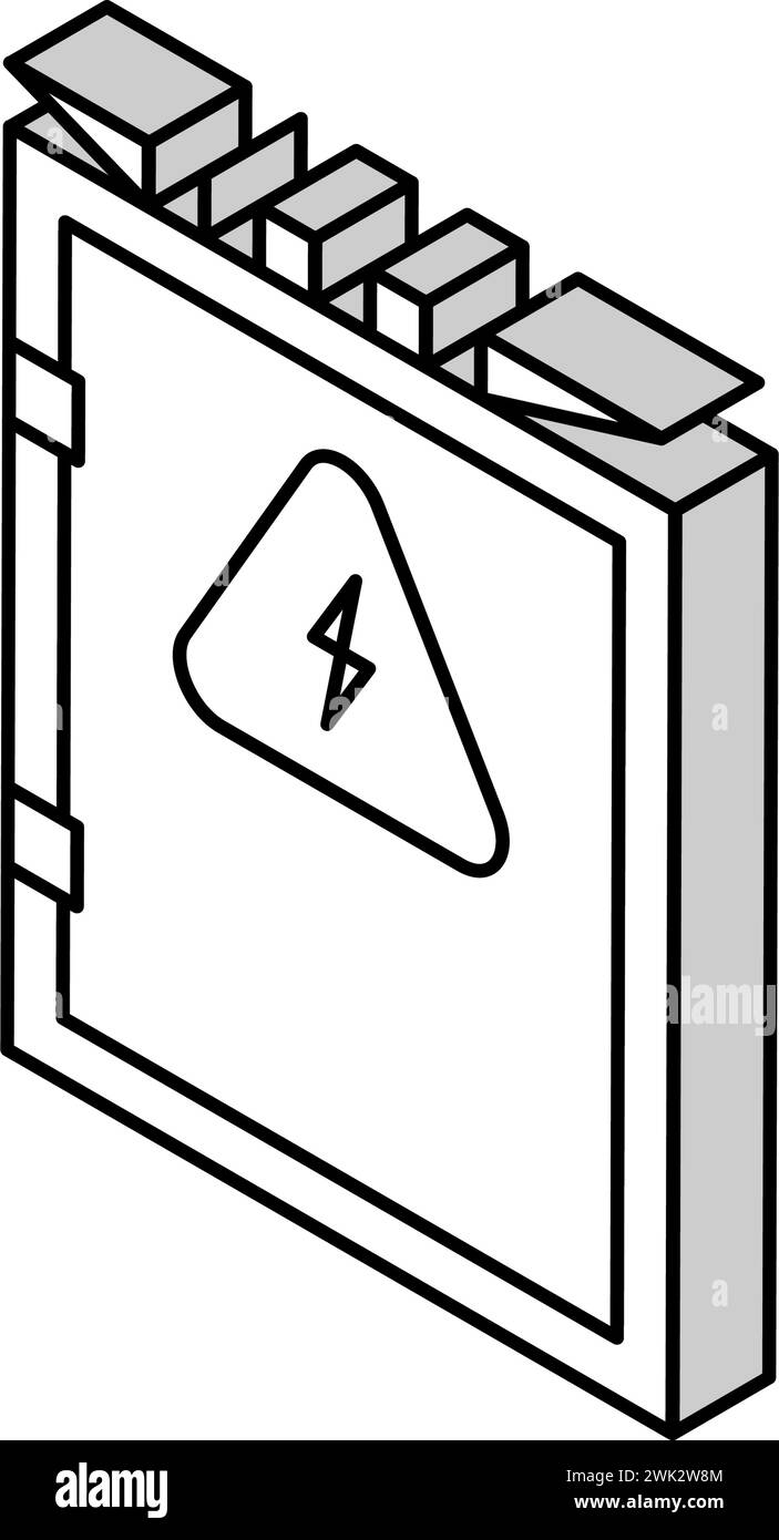 illustrazione vettoriale dell'icona isometrica della scatola elettrica Illustrazione Vettoriale