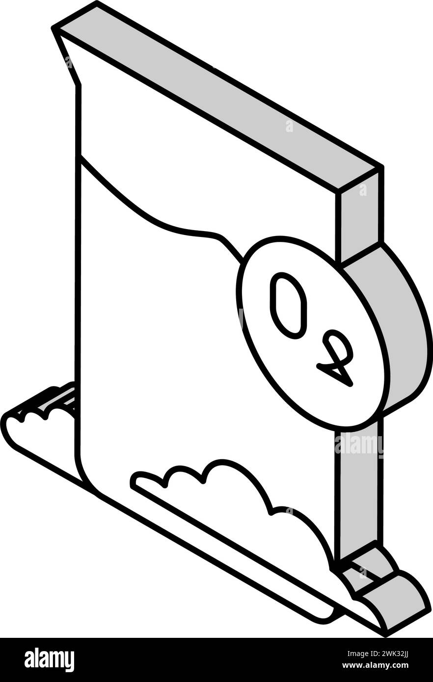 illustrazione della reazione chimica sull'icona del vettore isometrico dell'ossigeno Illustrazione Vettoriale