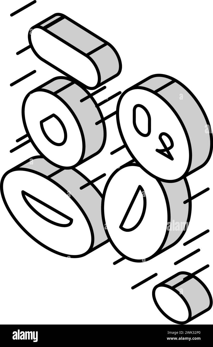 illustrazione del vettore dell'icona isometrica del sangue con ossigeno Illustrazione Vettoriale