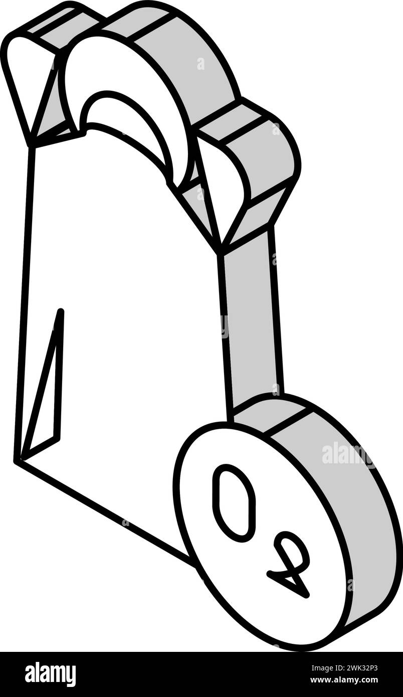 illustrazione del vettore dell'icona isometrica del pacchetto della maschera di ossigeno Illustrazione Vettoriale