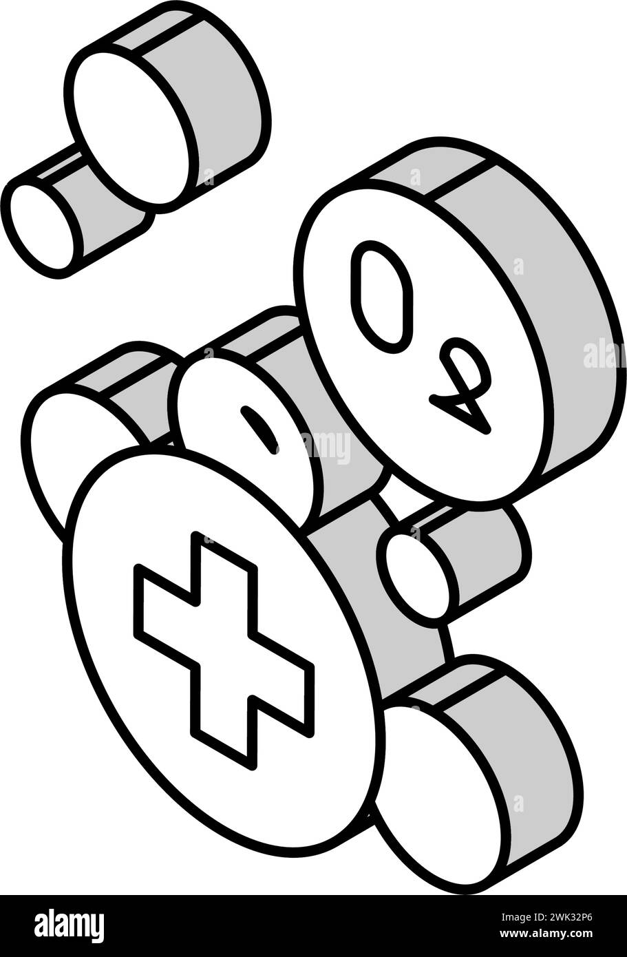 illustrazione del vettore dell'icona isometrica per l'aggiunta di acqua Illustrazione Vettoriale