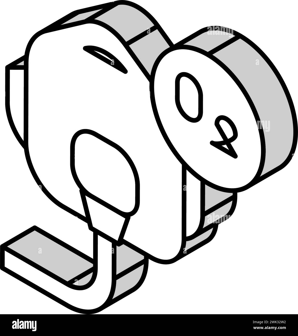 illustrazione del vettore dell'icona isometrica della maschera facciale dell'ossigeno pilota Illustrazione Vettoriale