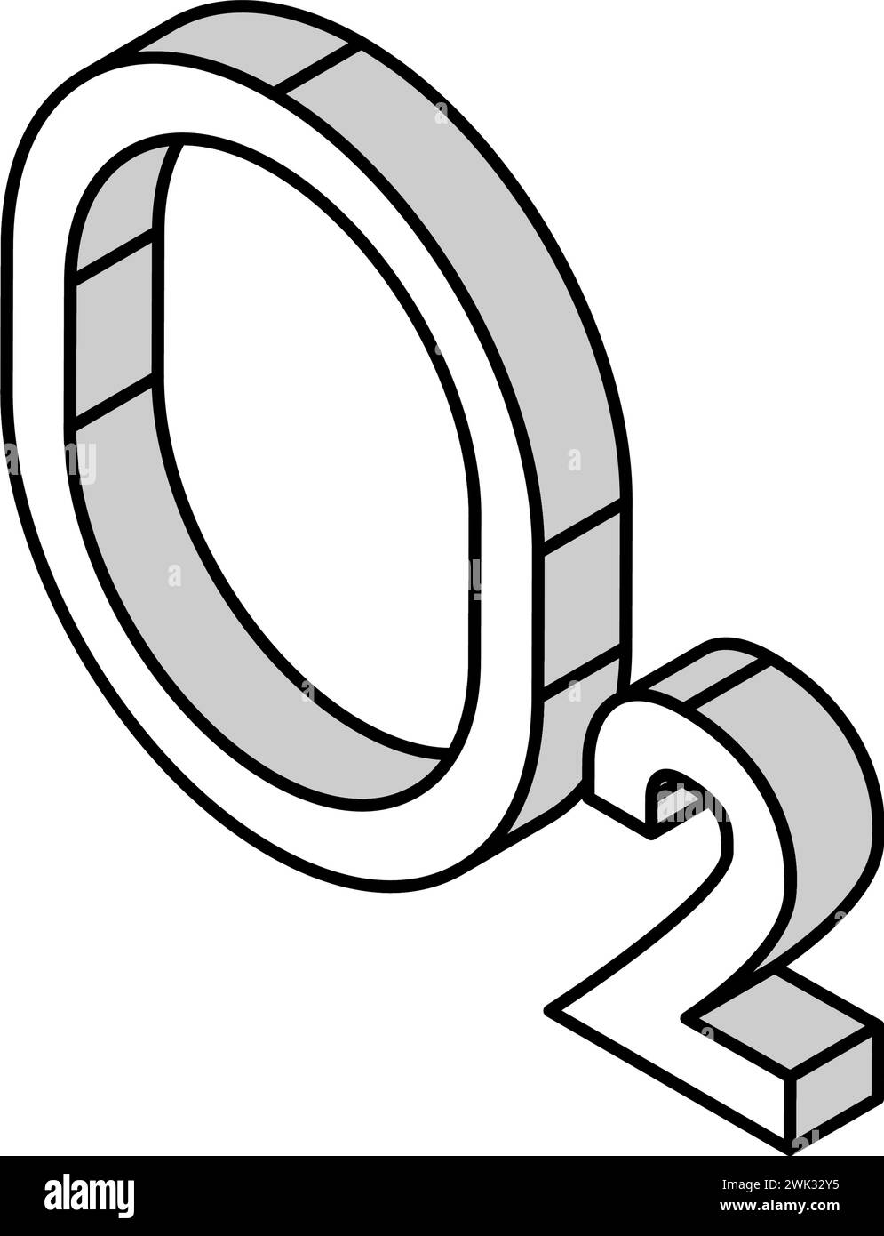 illustrazione vettoriale dell'icona isometrica ossigeno o2 Illustrazione Vettoriale