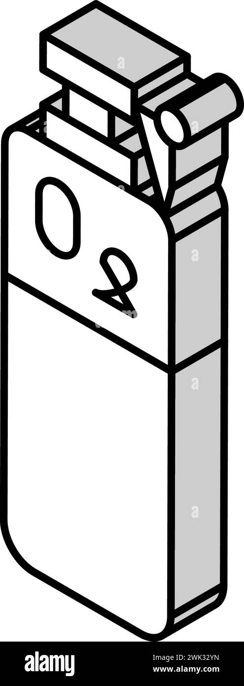 illustrazione del vettore dell'icona isometrica del serbatoio di ossigeno Illustrazione Vettoriale