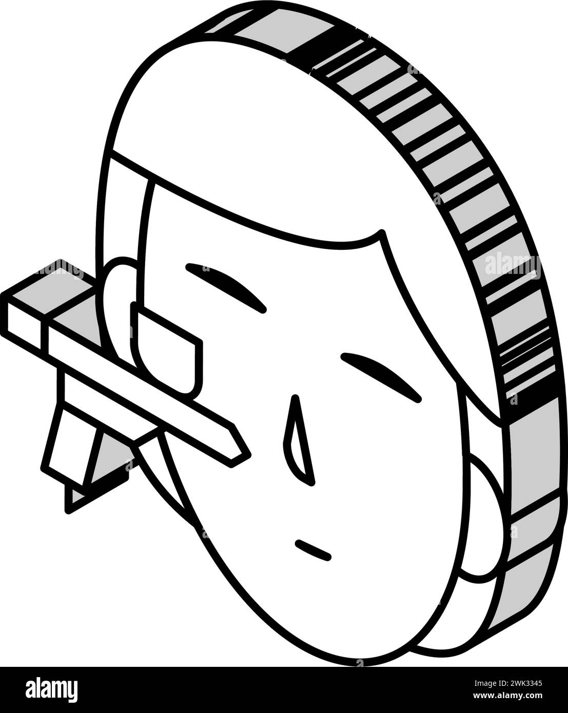 illustrazione del vettore dell'icona isometrica dell'ossigeno iniettabile Illustrazione Vettoriale