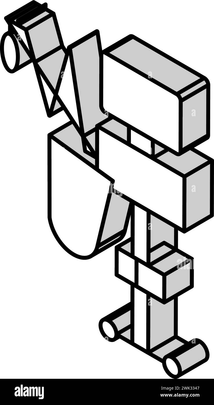 illustrazione del vettore dell'icona isometrica delle apparecchiature medicali a ossigeno Illustrazione Vettoriale