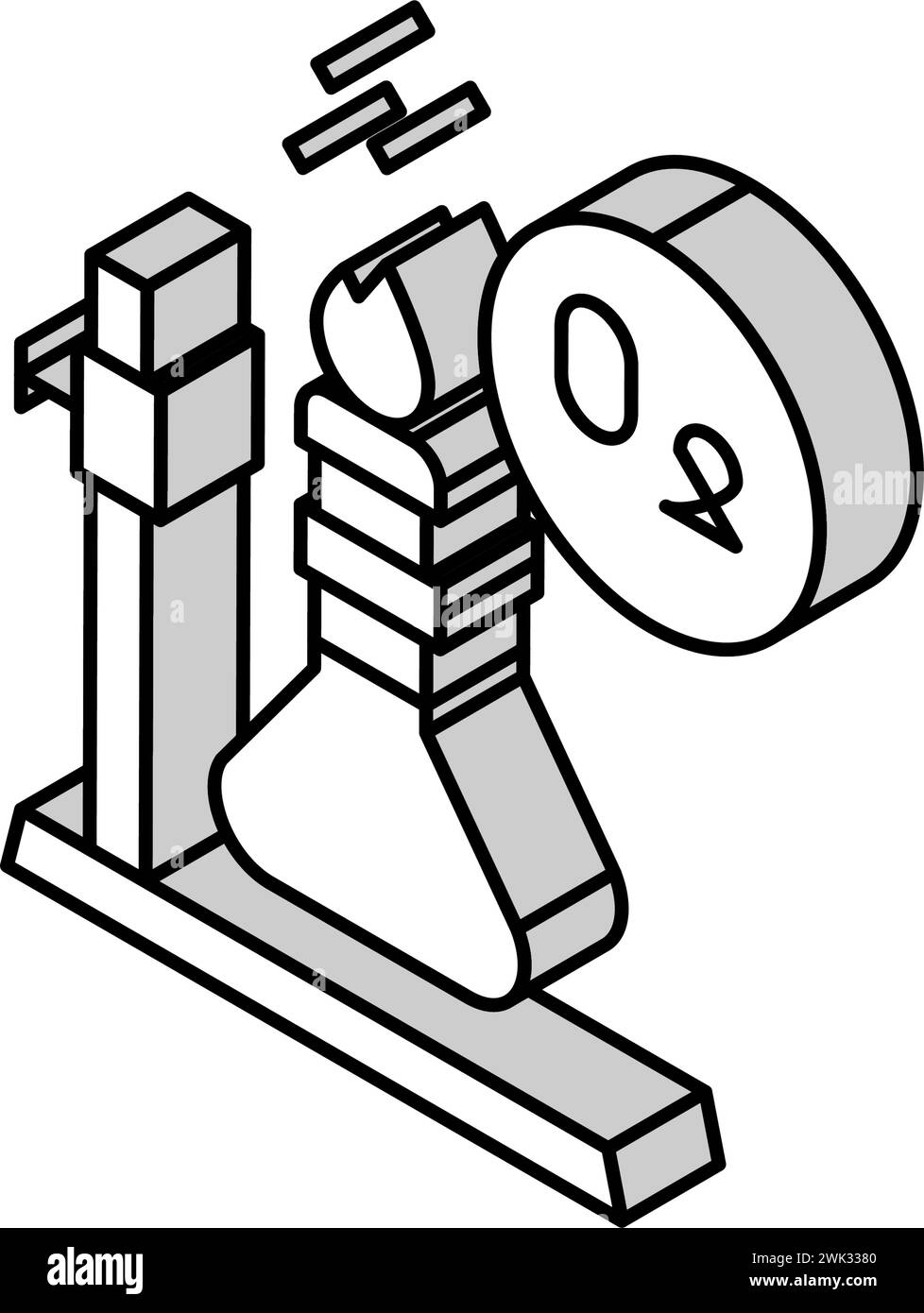 illustrazione vettoriale icona isometrica ossigeno ricerca chimica Illustrazione Vettoriale