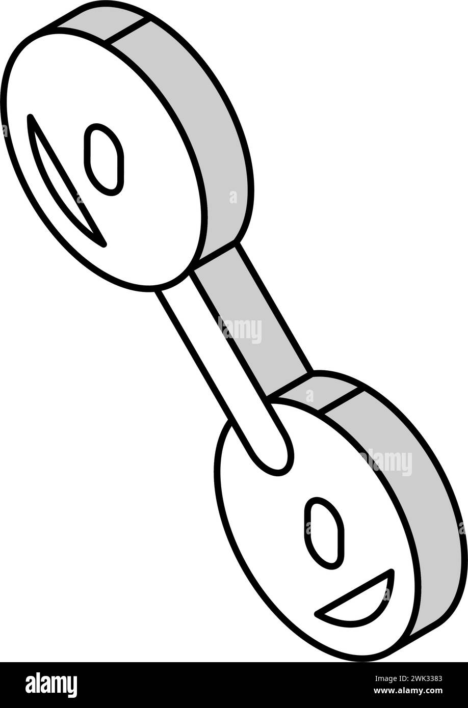 illustrazione del vettore dell'icona isometrica della molecola di ossigeno Illustrazione Vettoriale