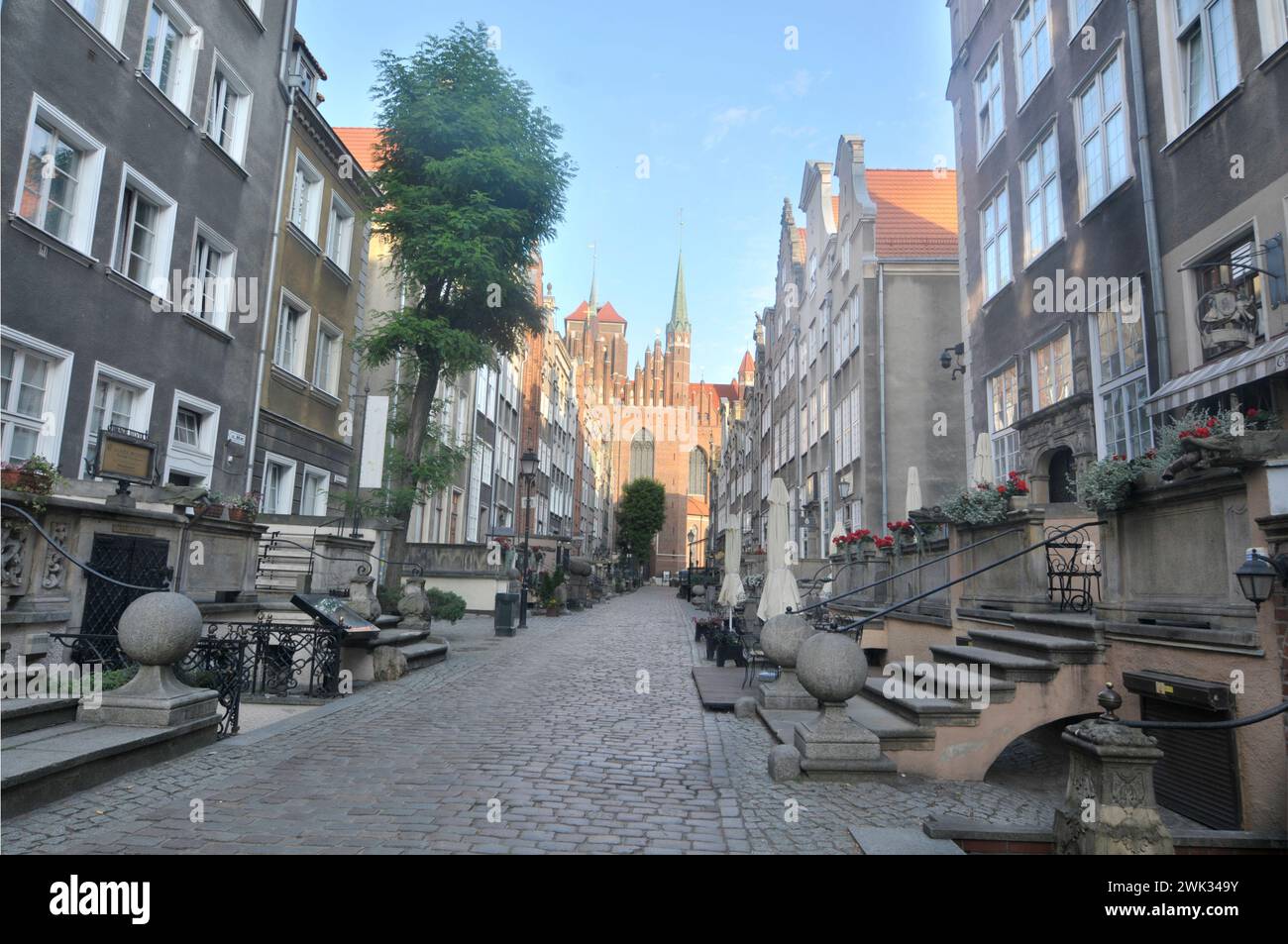 Via Mariacka nella città vecchia di Gdańsk in Polonia Foto Stock
