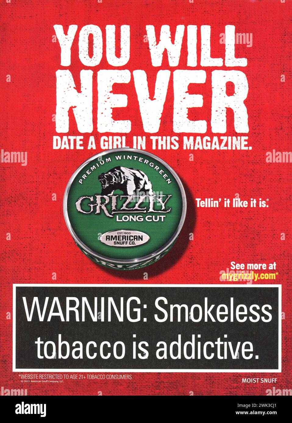 Rivista vintage "Playboy" ottobre 2015 Advert, USA Foto Stock