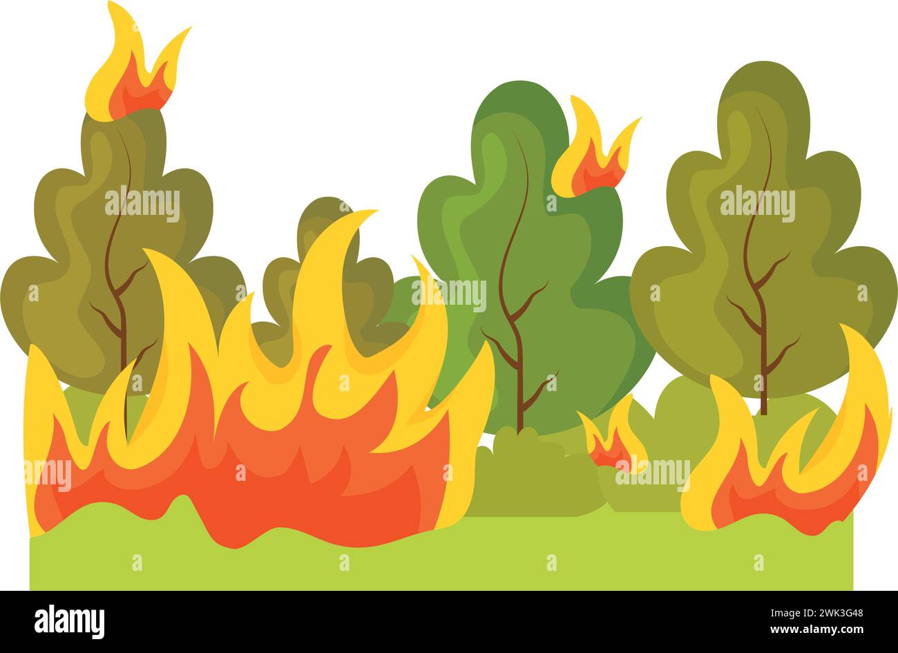 disastro degli incendi boschivi Illustrazione Vettoriale