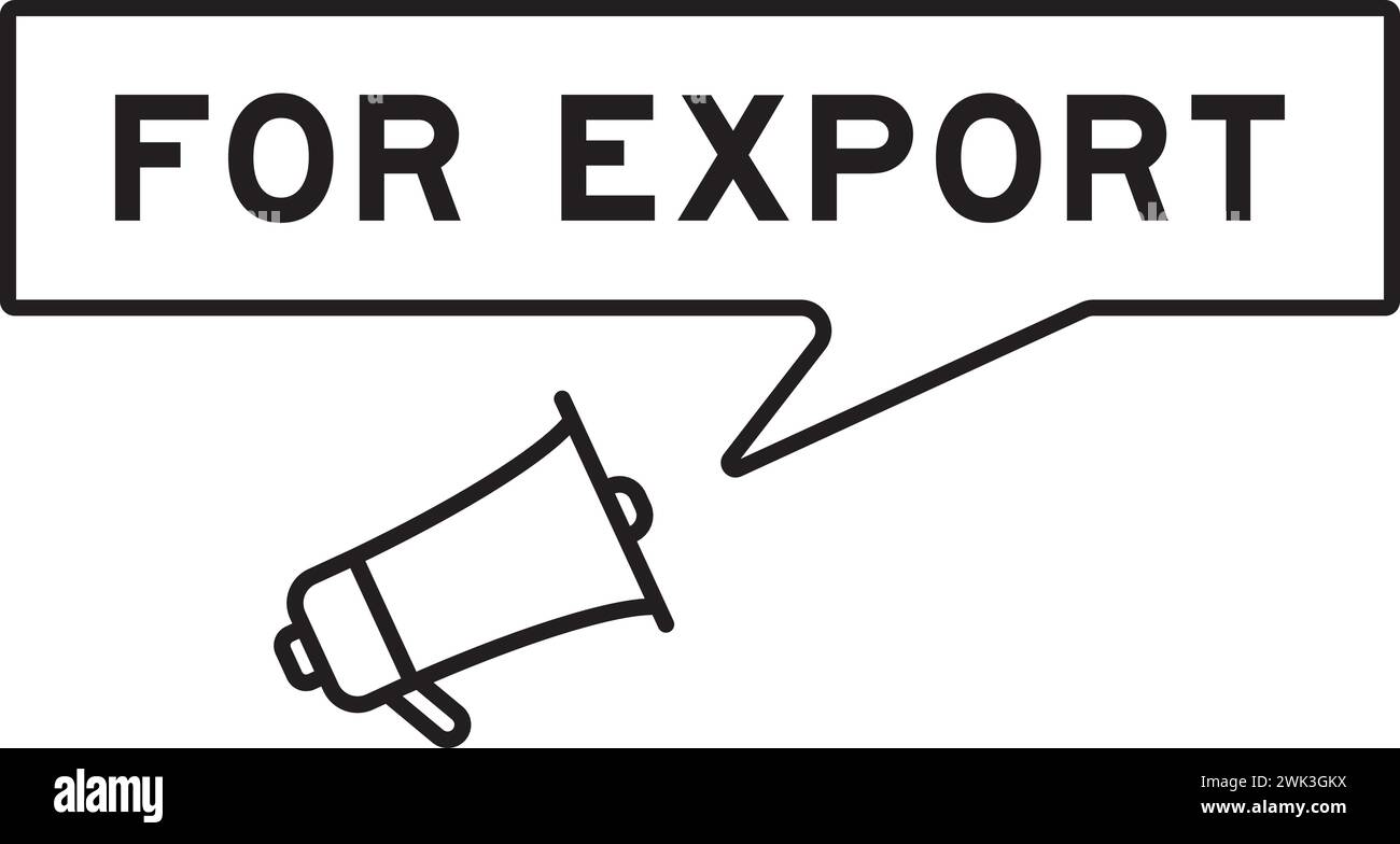 Icona megafono con bolla vocale in parola per l'esportazione su sfondo bianco Illustrazione Vettoriale