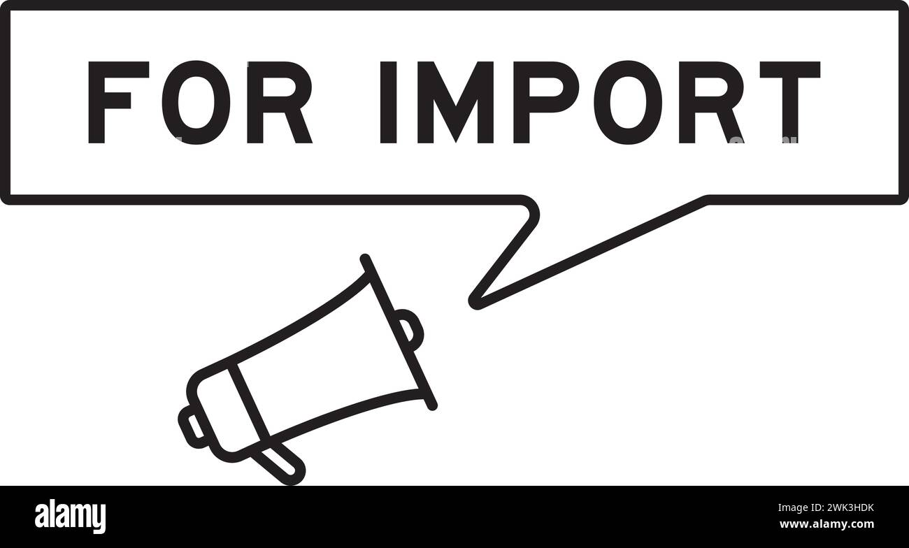 Icona megafono con bolla vocale in parola per l'importazione su sfondo bianco Illustrazione Vettoriale