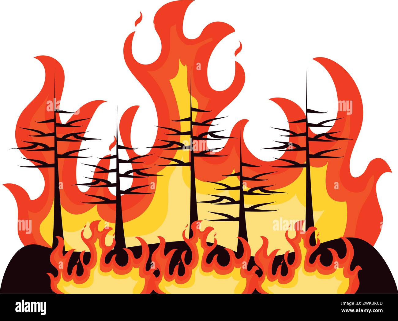 deforestazione degli incendi boschivi Illustrazione Vettoriale