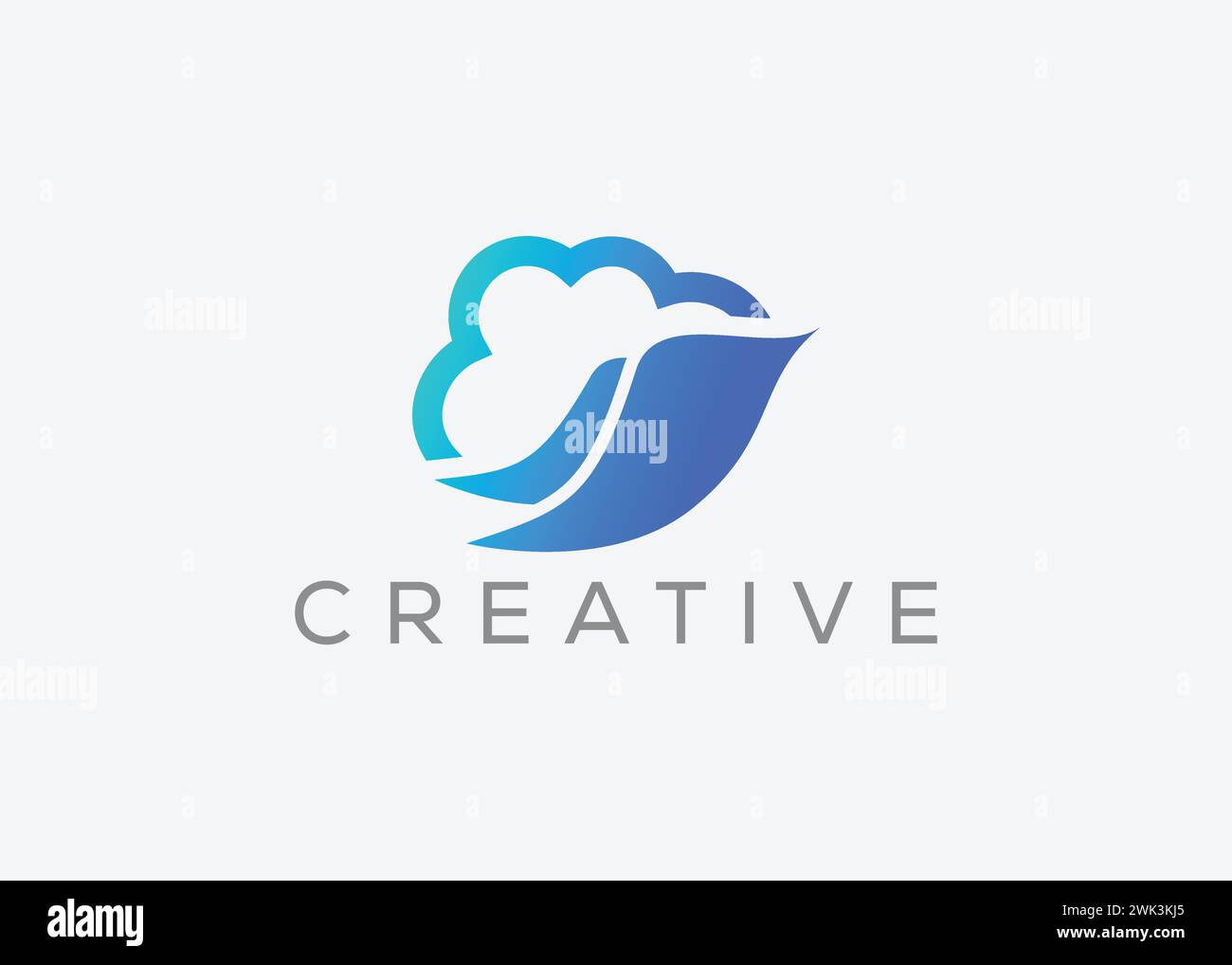 Modello di design del logo vettoriale Cloud creativo e minimale. Dove Flying e il logo cloud. Vettore cloud Pigeon Illustrazione Vettoriale