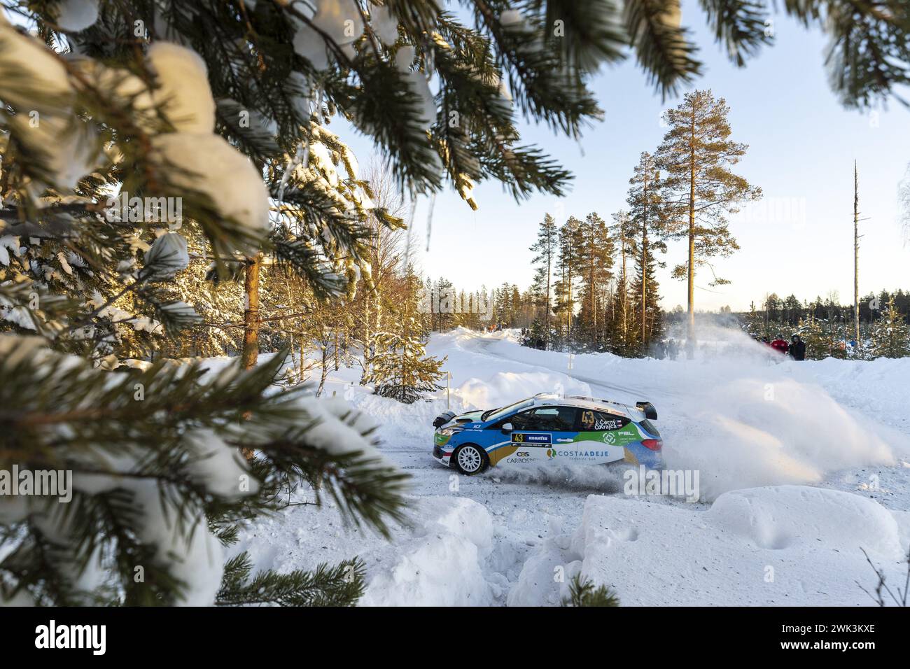 43 CERNY Jan, KRAJCA Ondrej, Ford Fiesta Rally3, azione durante il Rally Svezia 2024, 2° round del WRC World Rally Car Championship 2024, dal 15 al 18 febbraio 2024 a Umea, Svezia Foto Stock