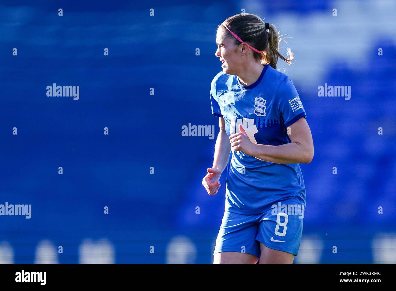 Birmingham, Regno Unito. 18 febbraio 2024. Jamie Finn di Birmingham City durante il match per il Women Championship tra Birmingham City Women e Southampton Women a St Andrews, Birmingham, Inghilterra, il 18 febbraio 2024. Foto di Stuart Leggett. Solo per uso editoriale, licenza richiesta per uso commerciale. Non utilizzare in scommesse, giochi o pubblicazioni di singoli club/campionato/giocatori. Crediti: UK Sports Pics Ltd/Alamy Live News Foto Stock
