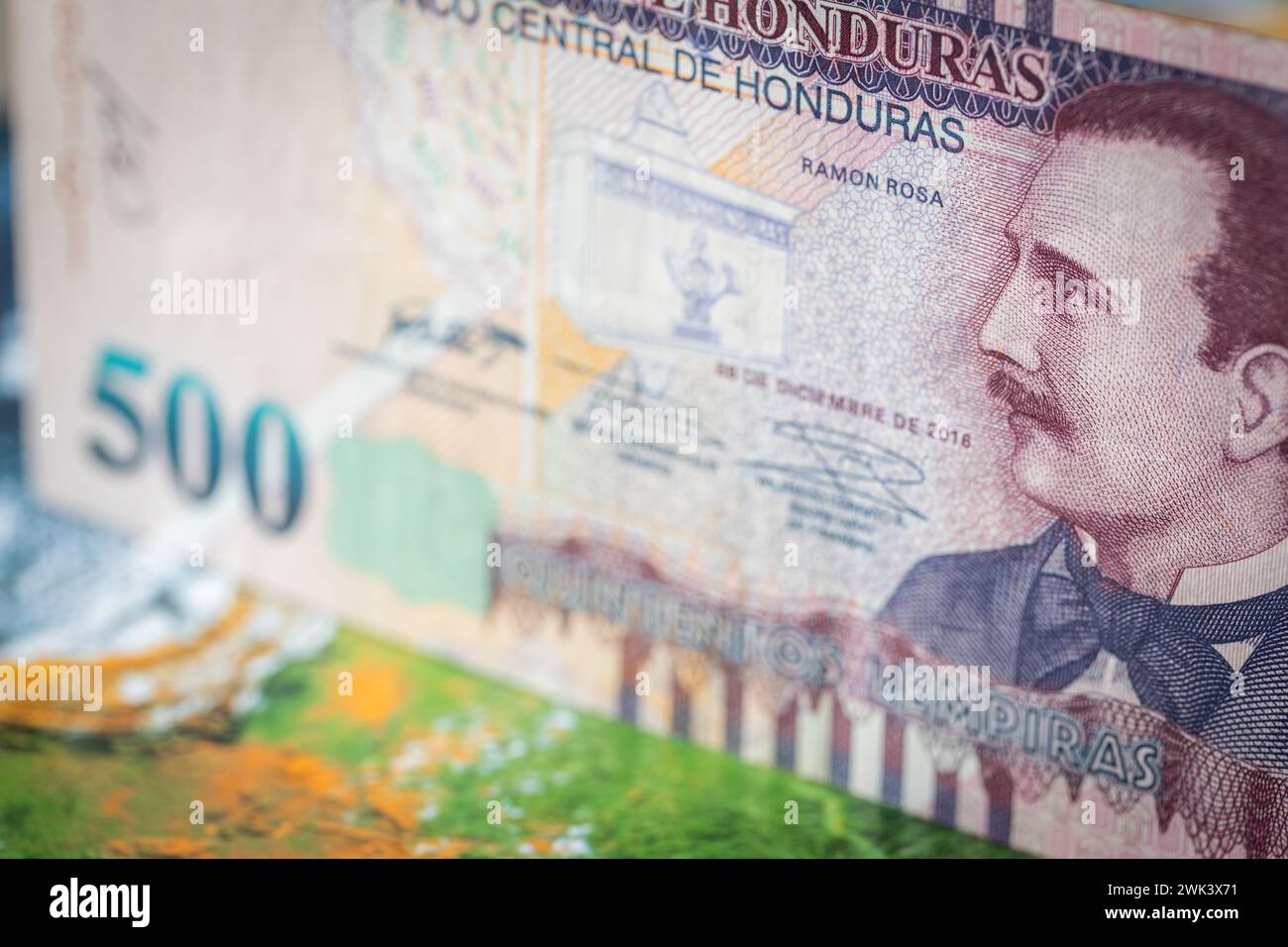 Honduras finance, Paper Money 500 lempiras, taglio più alto, Business Concept, situazione economica, mercato valutario Foto Stock
