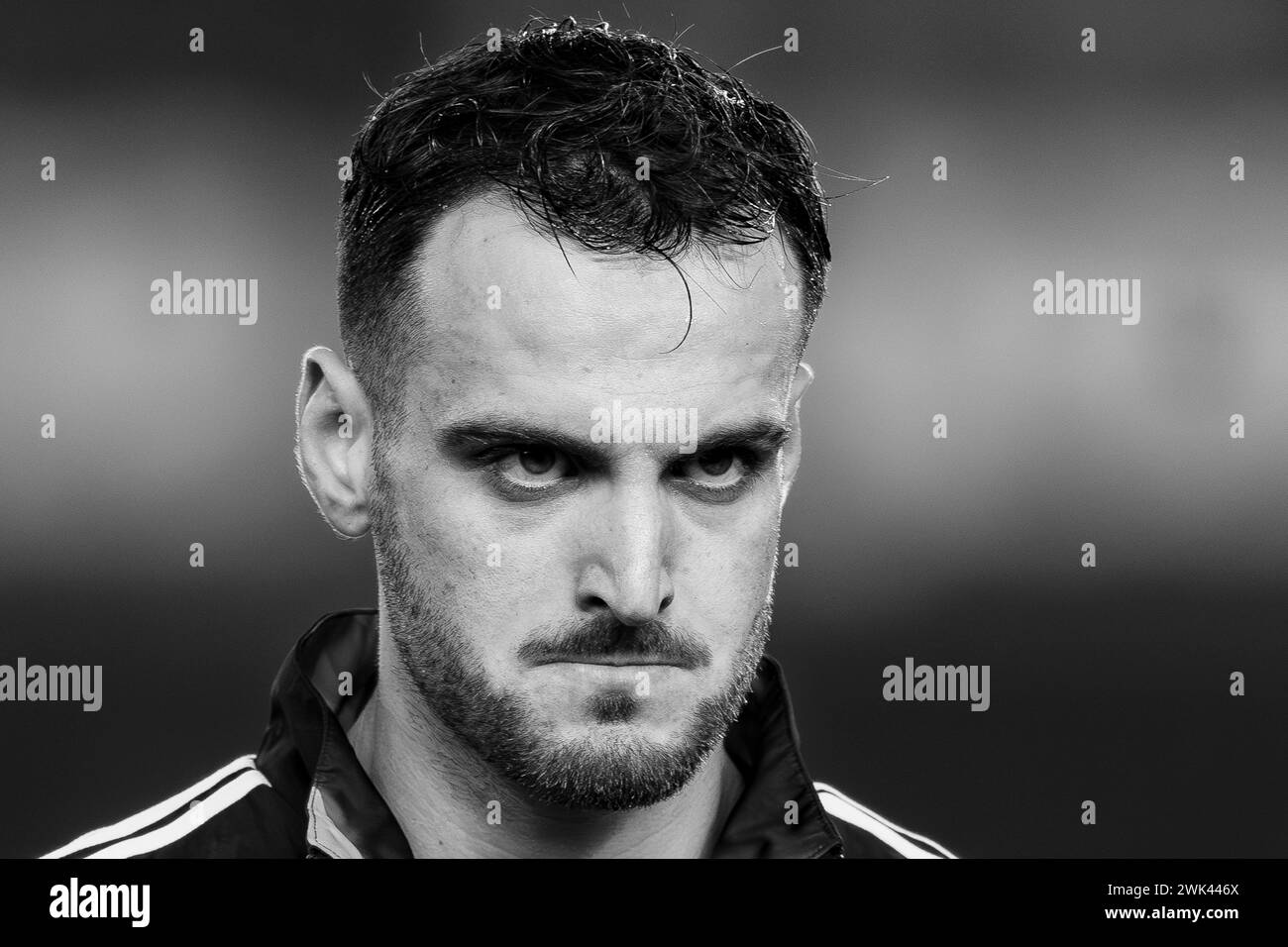 Federico gatti (Juventus) durante la partita di serie A italiana tra Hellas Verona 2-2 Juventus allo stadio Marcantonio Bentegodi il 17 febbraio 2024 a Verona. Crediti: Maurizio Borsari/AFLO/Alamy Live News Foto Stock