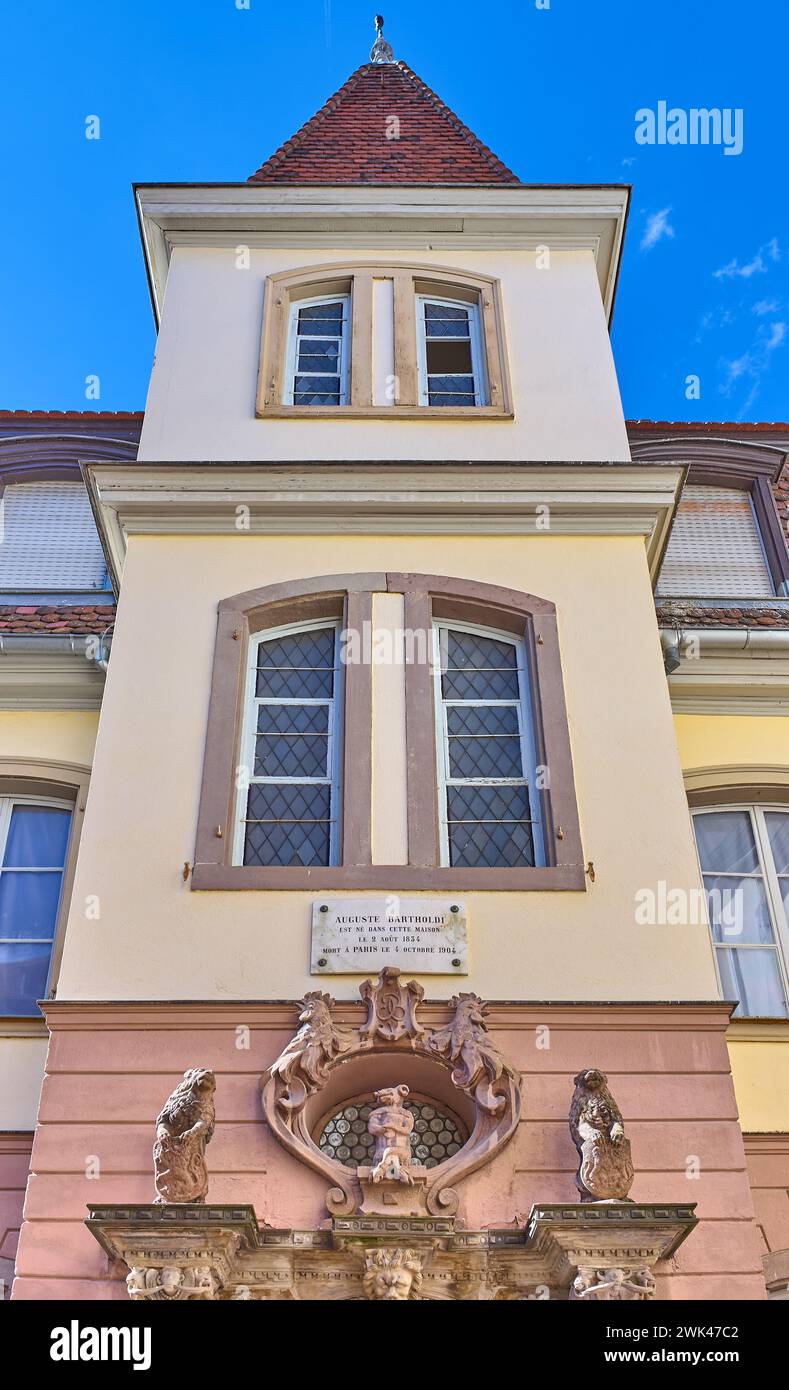Colmar, Francia - 21 settembre 2022: Il luogo di nascita di Auguste Bartholdi Foto Stock