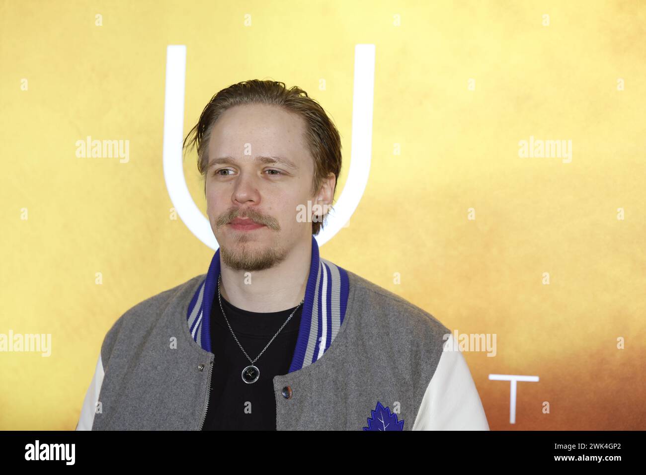 L'attore svedese Valter Skarsgard arriva alla prima svedese del film Dune:Part Two a Stoccolma, 18 febbraio 2024. Foto: Christine Olsson / TT / Kod 10430 Foto Stock